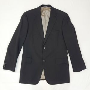 Hugo Boss 46L Virgin Wool Guabello super 130 Blazer Black Pinstripe 2 Button
